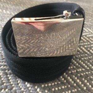 Prada logo plaque belt